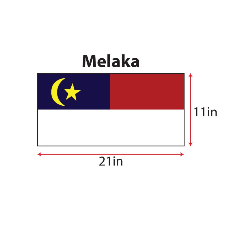 Bendera Melaka Cotton 11 X 21in